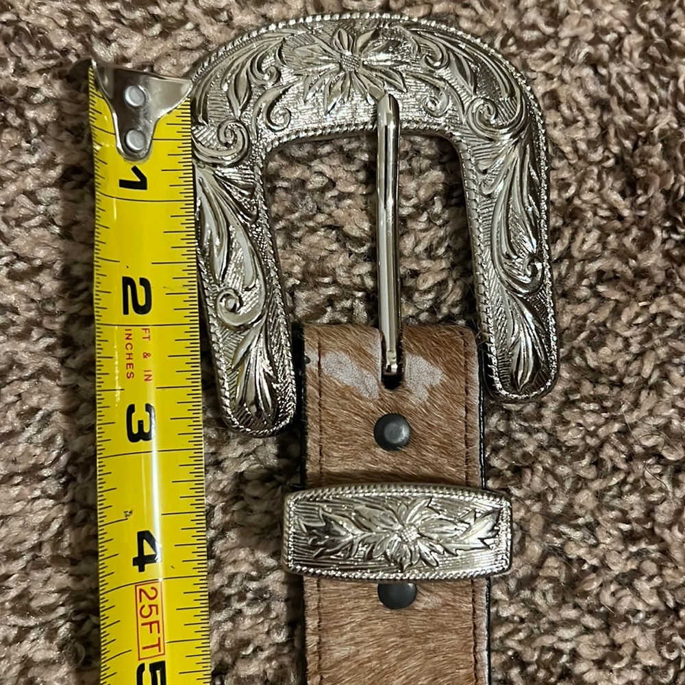 Sparkly Tan Leather Belt